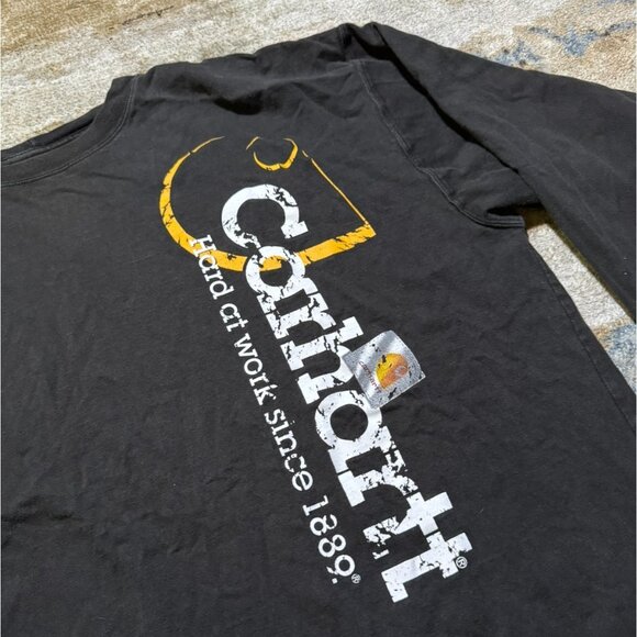 Vintage Carhartt Long Sleeve Shirt Black XL — Distressed Workwear Streetwear Y2K - Picture 3 of 4